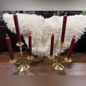 (2) Nautical Brass Candle Sticks 3 Tier